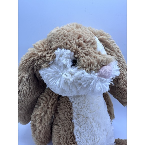 Jellycat Bashful Wriggle Bunny Plush Medium 2016 Rabbit Tan & Cream Shaggy Fur - Picture 6 of 14
